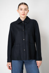 Harris Wharf London Cashmere Blend Chore Jacket in Navy Vancouver. Shop Online or in Store.