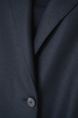 Harris Wharf London Cashmere Blend Oversized Flannel Coat in Dark Navy Vancouver. Shop Online or in Store.)