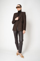 Harris Wharf London Donegal Stretch Wool Blazer in Brown Herringbone Vancouver. Shop Online or in Store.