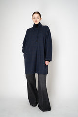 Harris Wharf London Loro Piana Raglan Jacket in Blue and Brown Plaid Vancouver. Shop Online or in Store.)