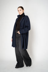 Harris Wharf London Loro Piana Raglan Jacket in Blue and Brown Plaid Vancouver. Shop Online or in Store.)