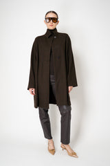Harris Wharf London Loro Piana Raglan Sleeve Coat in Brown Green Plaid Vancouver. Shop Online or in Store.