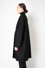 Harris Wharf London Oversized Flannel Loro Piana Cashmere Coat in Black Vancouver. Shop Online or in Store.