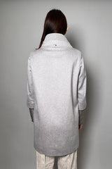 Herno Brushed Cashmere Coat with Padded Dickie Vest in Light Grey - Ashia Mode - Vancouver
