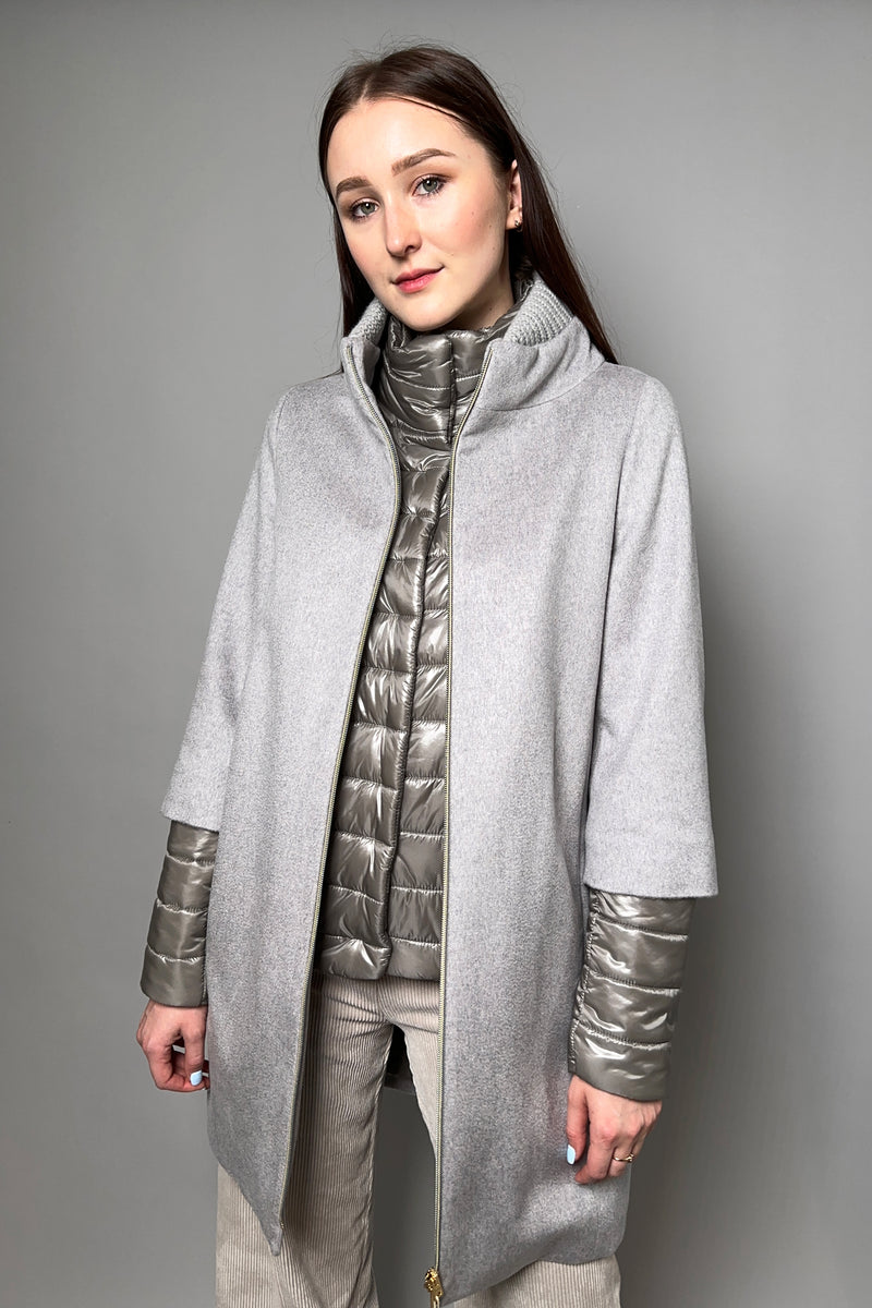 Herno Brushed Cashmere Coat with Padded Dickie Vest in Light Grey - Ashia Mode – Vancouver, BC