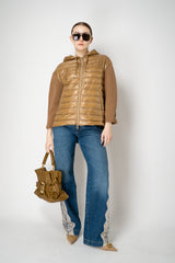 Herno A-line Quilted Padded Jacket with Stretch Knit Sleeves and Back in Sienna Vancouver. Shop Online or in Store.