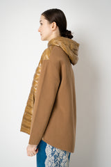Herno A-line Quilted Padded Jacket with Stretch Knit Sleeves and Back in Sienna Vancouver. Shop Online or in Store.