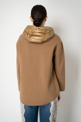 Herno A-line Quilted Padded Jacket with Stretch Knit Sleeves and Back in Sienna Vancouver. Shop Online or in Store.