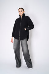 Herno Cable Knit Jacket with Insulated Back in Black Vancouver. Shop Online or in Store.