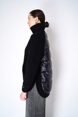 Herno Cable Knit Jacket with Insulated Back in Black Vancouver. Shop Online or in Store.