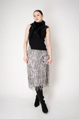 Herno Faux Fur Over The Shouder Shawl in Black Vancouver. Shop Online or in Store.