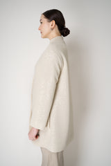 Herno High Neck Sequined Coat in Oat Vancouver. Shop Online or in Store.