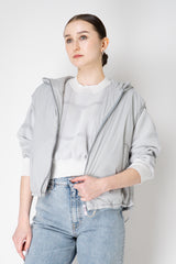 Herno Hooded Cincheable Padded Vest in Light Grey Vancouver. Shop Online or in Store.