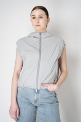Herno Hooded Cincheable Padded Vest in Light Grey Vancouver. Shop Online or in Store.