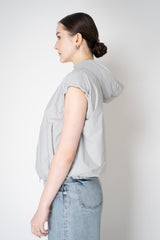 Herno Hooded Cincheable Padded Vest in Light Grey Vancouver. Shop Online or in Store.