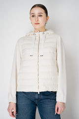 Herno Hooded Cotton Jacket with Insulated Padded Front in White Vancouver. Shop Online or in Store.