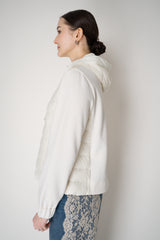 Herno Hooded Cotton Jacket with Insulated Padded Front in White Vancouver. Shop Online or in Store.