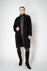 Herno Insulated Manteco Virgin Wool Coat with Detachable Neck and Chest Piece in Black Vancouver. Shop Online or in Store.