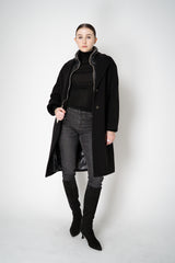 Herno Insulated Manteco Virgin Wool Coat with Detachable Neck and Chest Piece in Black Vancouver. Shop Online or in Store.