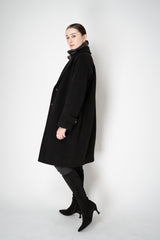 Herno Insulated Manteco Virgin Wool Coat with Detachable Neck and Chest Piece in Black Vancouver. Shop Online or in Store.