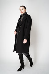 Herno Insulated Manteco Virgin Wool Coat with Detachable Neck and Chest Piece in Black Vancouver. Shop Online or in Store.