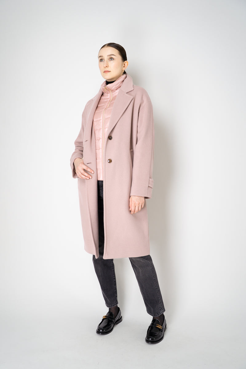 Herno Insulated Manteco Virgin Wool Coat with Detachable Neck and Chest Piece in Rosewood Pink Vancouver. Shop Online or in Store.
