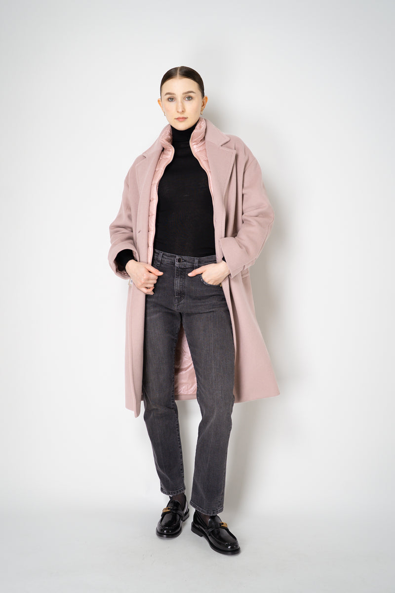 Herno Insulated Manteco Virgin Wool Coat with Detachable Neck and Chest Piece in Rosewood Pink Vancouver. Shop Online or in Store.