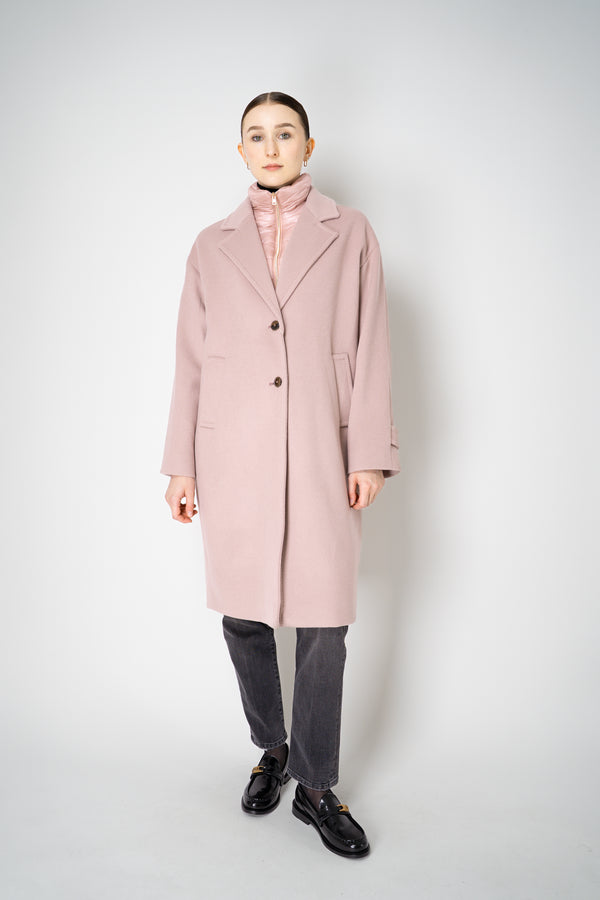 Herno Insulated Manteco Virgin Wool Coat with Detachable Neck and Chest Piece in Rosewood Pink Vancouver. Shop Online or in Store.