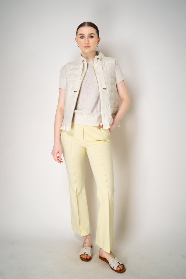 Herno Padded Linen Blend Vest with Ruched Hem in White Vancouver. Shop Online or in Store.