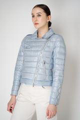 Herno Padded Moto Jacket in Icy Blue Vancouver. Shop Online or in Store.