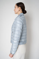Herno Padded Moto Jacket in Icy Blue Vancouver. Shop Online or in Store.