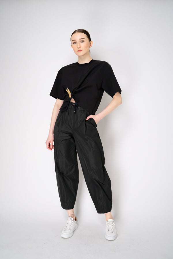 Herno Pull-On Style Taffeta Tapered Trousers in Black Vancouver. Shop Online or in Store.