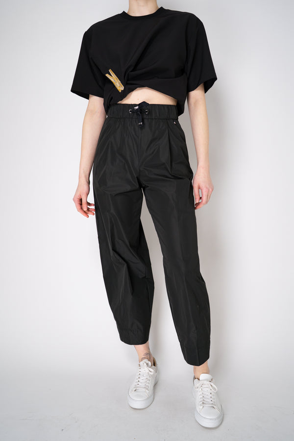 Herno Pull-On Style Taffeta Tapered Trousers in Black Vancouver. Shop Online or in Store.