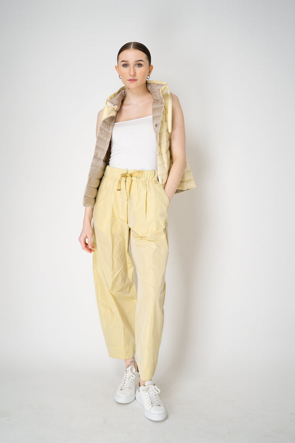 Herno Pull-On Style Taffeta Tapered Trousers in Yellow Vancouver. Shop Online or in Store.