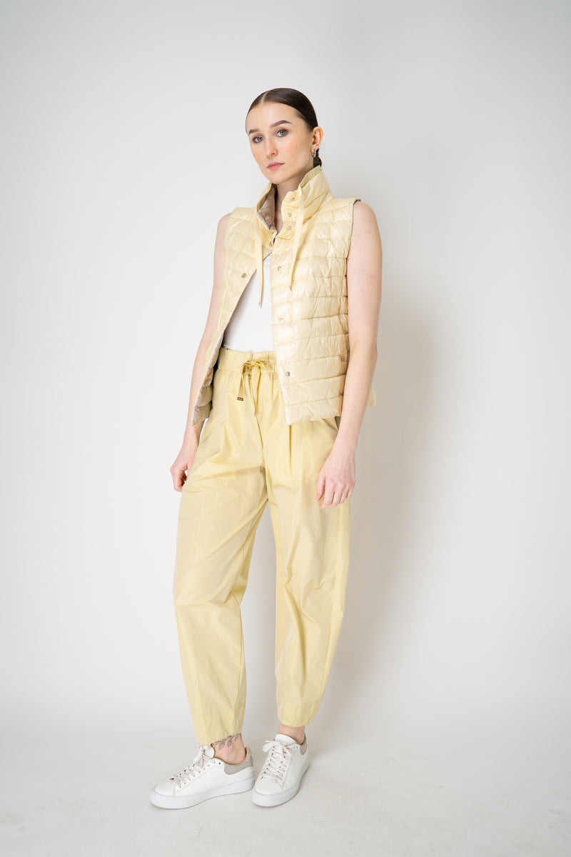 Herno Pull-On Style Taffeta Tapered Trousers in Yellow Vancouver. Shop Online or in Store.