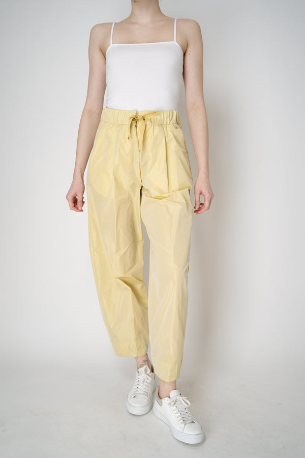 Herno Pull-On Style Taffeta Tapered Trousers in Yellow Vancouver. Shop Online or in Store.