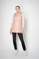 Herno Slim Hooded Nylon Ultralight Puffer Vest in Bubblegum Pink Vancouver. Shop Online or in Store.