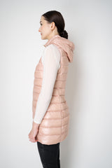 Herno Slim Hooded Nylon Ultralight Puffer Vest in Bubblegum Pink Vancouver. Shop Online or in Store.