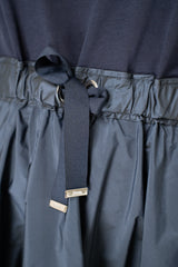 Herno T-Shirt Dress with Long Taffeta Skirt in Navy Vancouver. Shop Online or in Store.