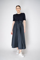 Herno T-Shirt Dress with Long Taffeta Skirt in Navy Vancouver. Shop Online or in Store.