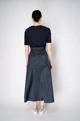 Herno T-Shirt Dress with Long Taffeta Skirt in Navy Vancouver. Shop Online or in Store.