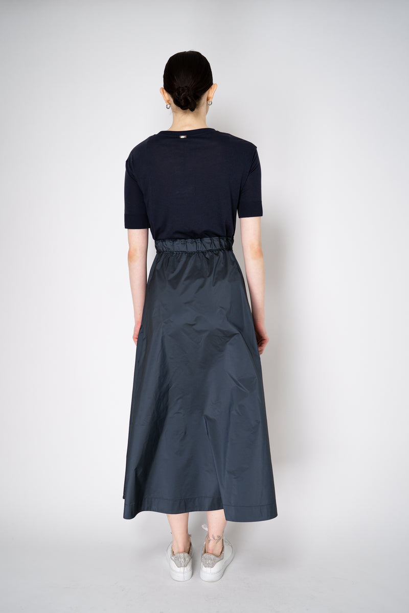Herno T-Shirt Dress with Long Taffeta Skirt in Navy Vancouver. Shop Online or in Store.