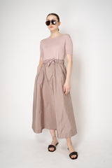 Herno T-Shirt Dress with Long Taffeta Skirt in Rosewood Pink Vancouver. Shop Online or in Store.