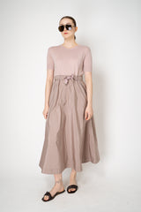 Herno T-Shirt Dress with Long Taffeta Skirt in Rosewood Pink Vancouver. Shop Online or in Store.