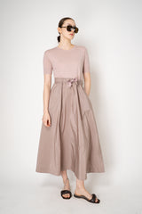Herno T-Shirt Dress with Long Taffeta Skirt in Rosewood Pink Vancouver. Shop Online or in Store.