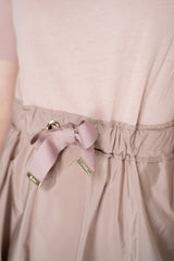 Herno T-Shirt Dress with Long Taffeta Skirt in Rosewood Pink Vancouver. Shop Online or in Store.