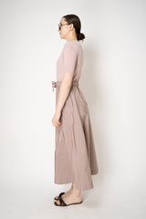 Herno T-Shirt Dress with Long Taffeta Skirt in Rosewood Pink Vancouver. Shop Online or in Store.