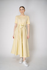 Herno T-Shirt Dress with Long Taffeta Skirt in Yellow Vancouver. Shop Online or in Store.