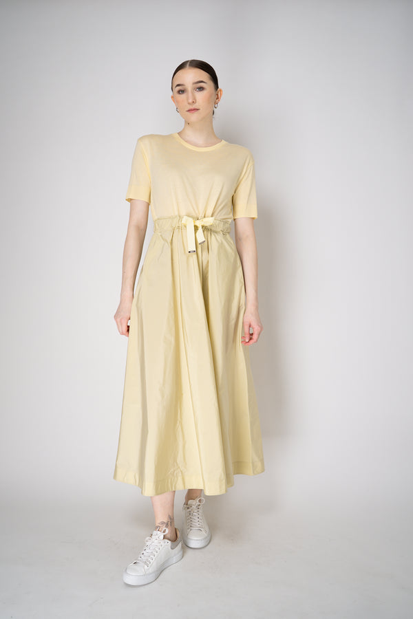 Herno T-Shirt Dress with Long Taffeta Skirt in Yellow Vancouver. Shop Online or in Store.