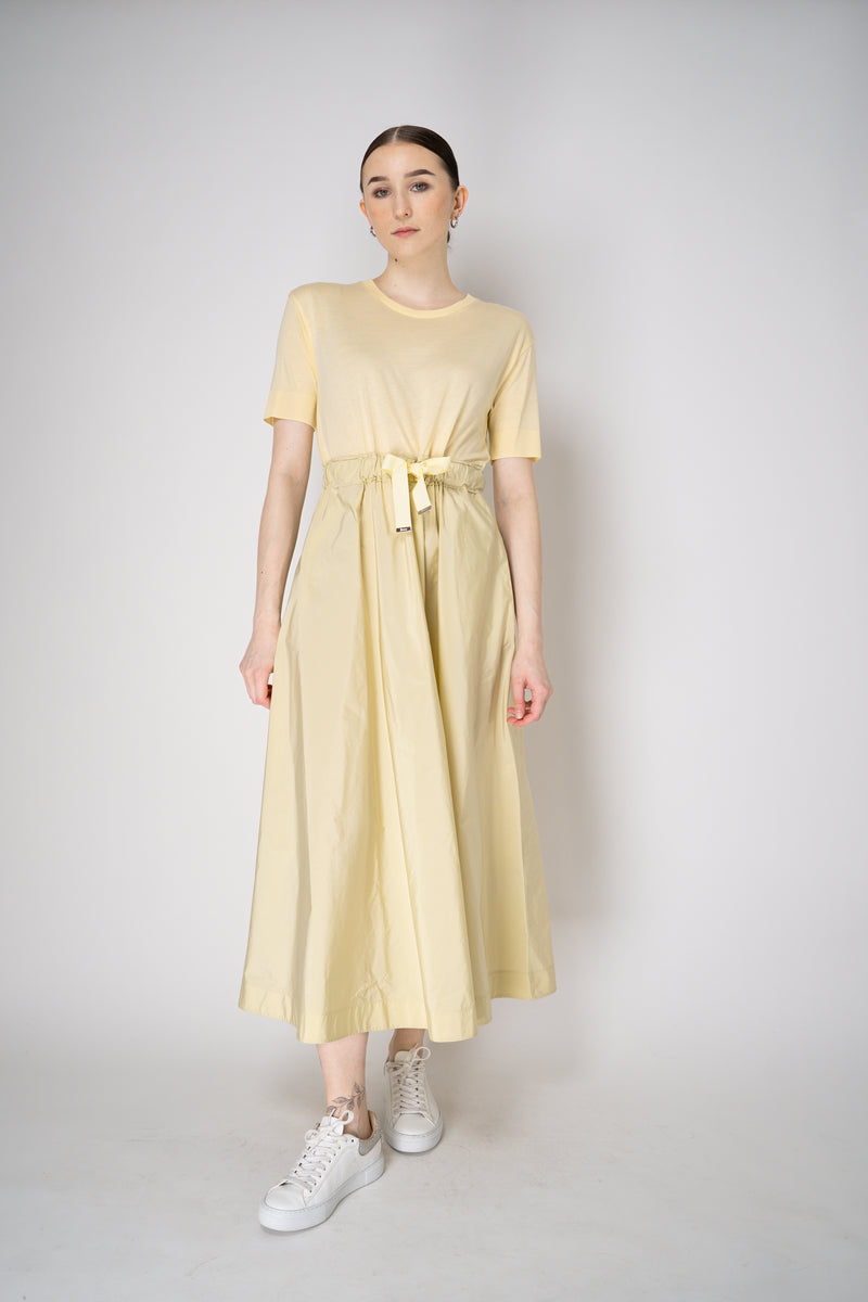 Herno T-Shirt Dress with Long Taffeta Skirt in Yellow Vancouver. Shop Online or in Store.